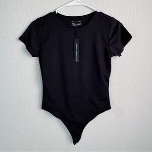 Tahari Black Short Sleeve Bodysuit. NWT. Size S